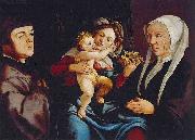 Jan van Scorel Madonna of the Daffodils with the Child and Donors Sweden oil painting artist